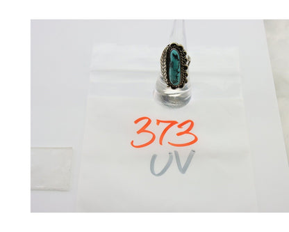 Navajo Ring .925 Sterling Blue Turquoise Artist Signed R Yazzie C.80's
