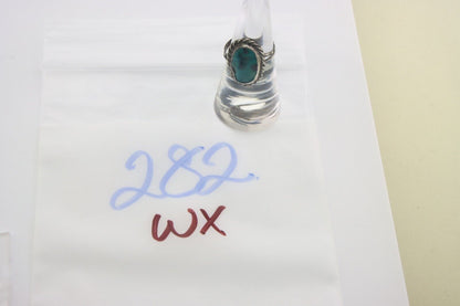 Navajo Ring 925 Sterling Natural Turquoise Native Artist C.80's Size 6.75