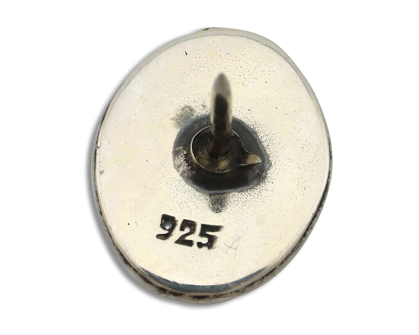 Navajo Tie Tack 925 Silver Natural Mined Turquoise Native American Artist C.80's