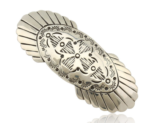 Women's Navajo Hair Clip Hand Stamped 925 Silver Artist Signed C Montoya C.80's
