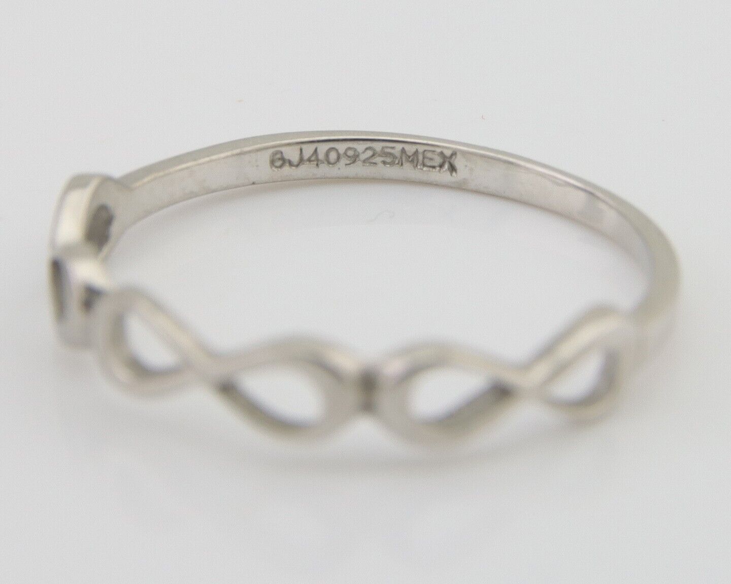 Infinity Heart Promise Ring 925 Solid Silver Size 8.25