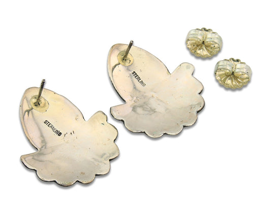 Navajo Earrings Sterling Silver Gemstone Vintage Handmade Dangle