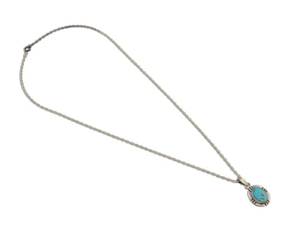 Navajo Necklace 925 Silver Natural Kingman Turquoise Native American C.80's