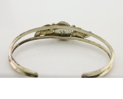 Navajo Cuff Bracelet 925 Silver Turquoise Artist Signed DB C.80's