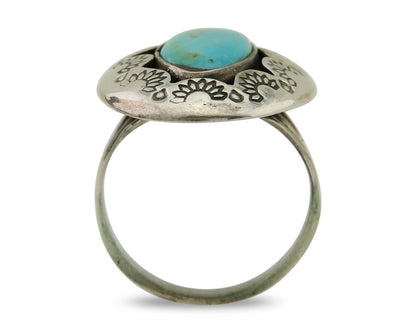 Navajo Handmade Ring 925 Silver Natural Arizona Turquoise Artist C.80's