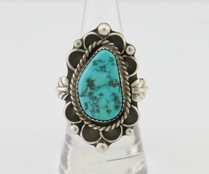 Navajo Ring 925 Silver Natural Blue Turquoise Native American Artist C.80's