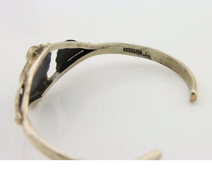 Navajo Bracelet 925 Silver Cuff Turquoise Handmade Native Artist C.80's