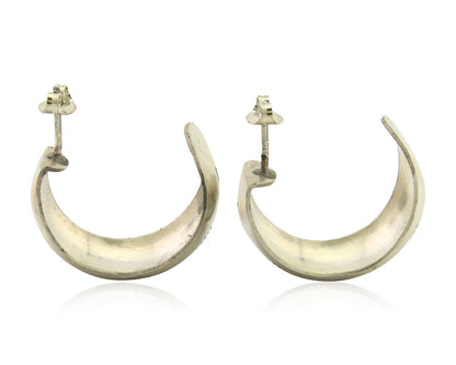 Navajo Earrings 925 Silver Half Hoop Handmade Native American Artist C.80's