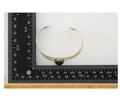 Navajo Bracelet 925 Silver Natural Onyx Cuff Native American Artist C.80's
