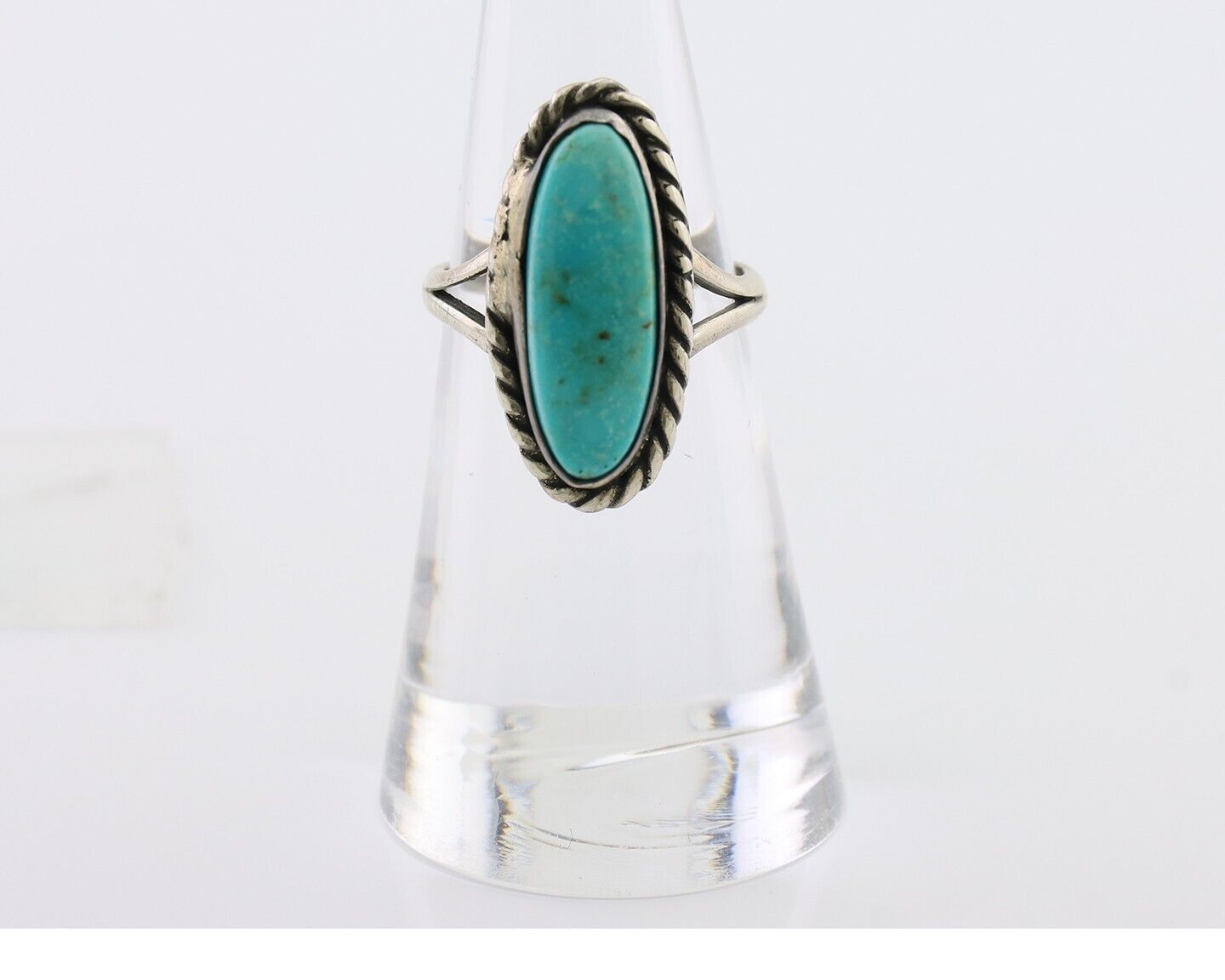 Navajo Handmade Ring 925 Silver Kingman Turquoise Size 5.75 C.80's