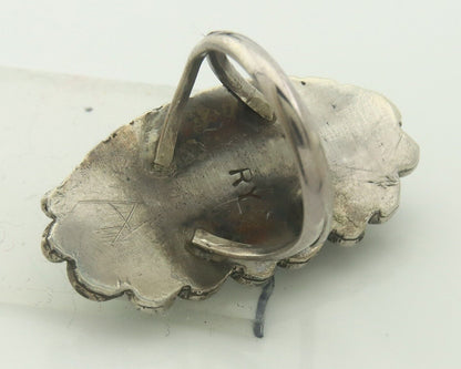 Navajo Ring 925 Sterling Blue Turquoise Artist Signed Richard Yazza C.80's