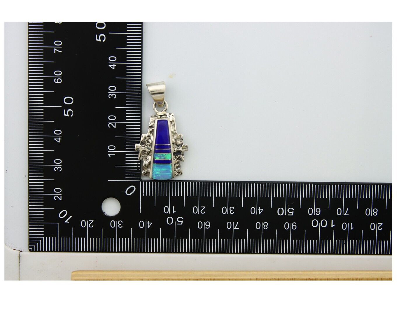 Navajo Pendant 925 Silver Natural Gemstone Handmade Native American Artist C80s