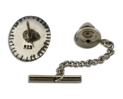 Navajo Tie Tack 925 Silver Natural Mined Turquoise Native American Artist C.80's