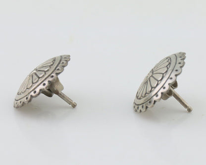 Navajo Small Shield Earrings 925 Silver Native American Artist C.80's