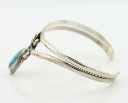 Navajo Bracelet 925 Silver Kingman Turquoise Artist Native American C.80's