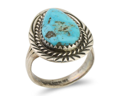 Navajo Handmade Ring 925 Silver Turquoise Native American Artist C.80's