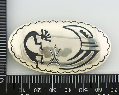 Navajo Belt Buckle 925 Sterling Silver Signed T Billy 1.5x2.5 in C.80's