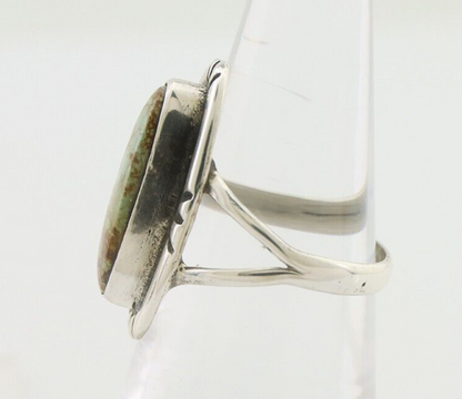Navajo Ring 925 Silver Blue Gem Turquoise Native American Artist C.80's