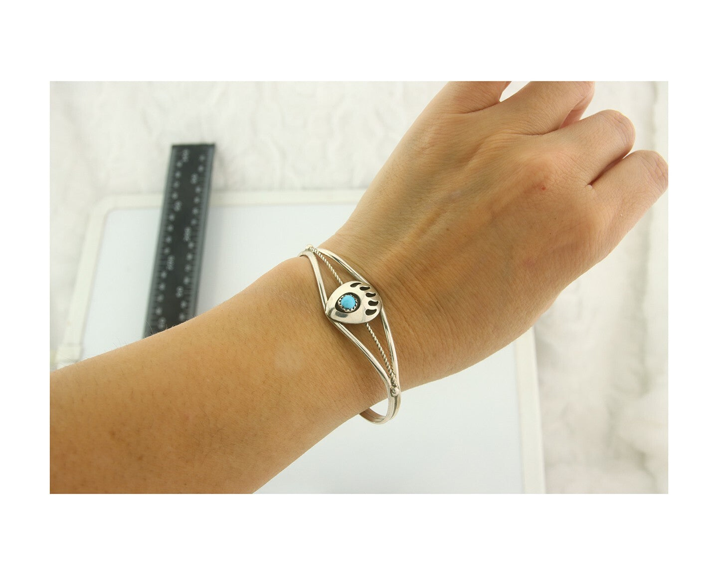 Navajo Bracelet 925 Silver Handmade Animal Claw Cuff Native American Artist C80s