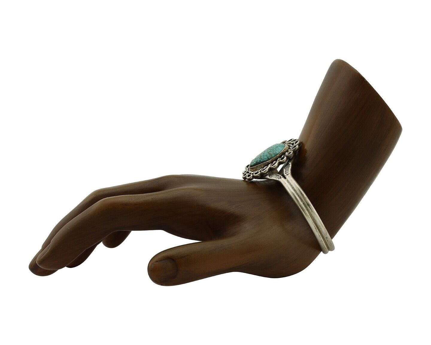 Navajo Bracelet 925 Silver Mine 8 Turquoise Artist Signed L Platero C.80's