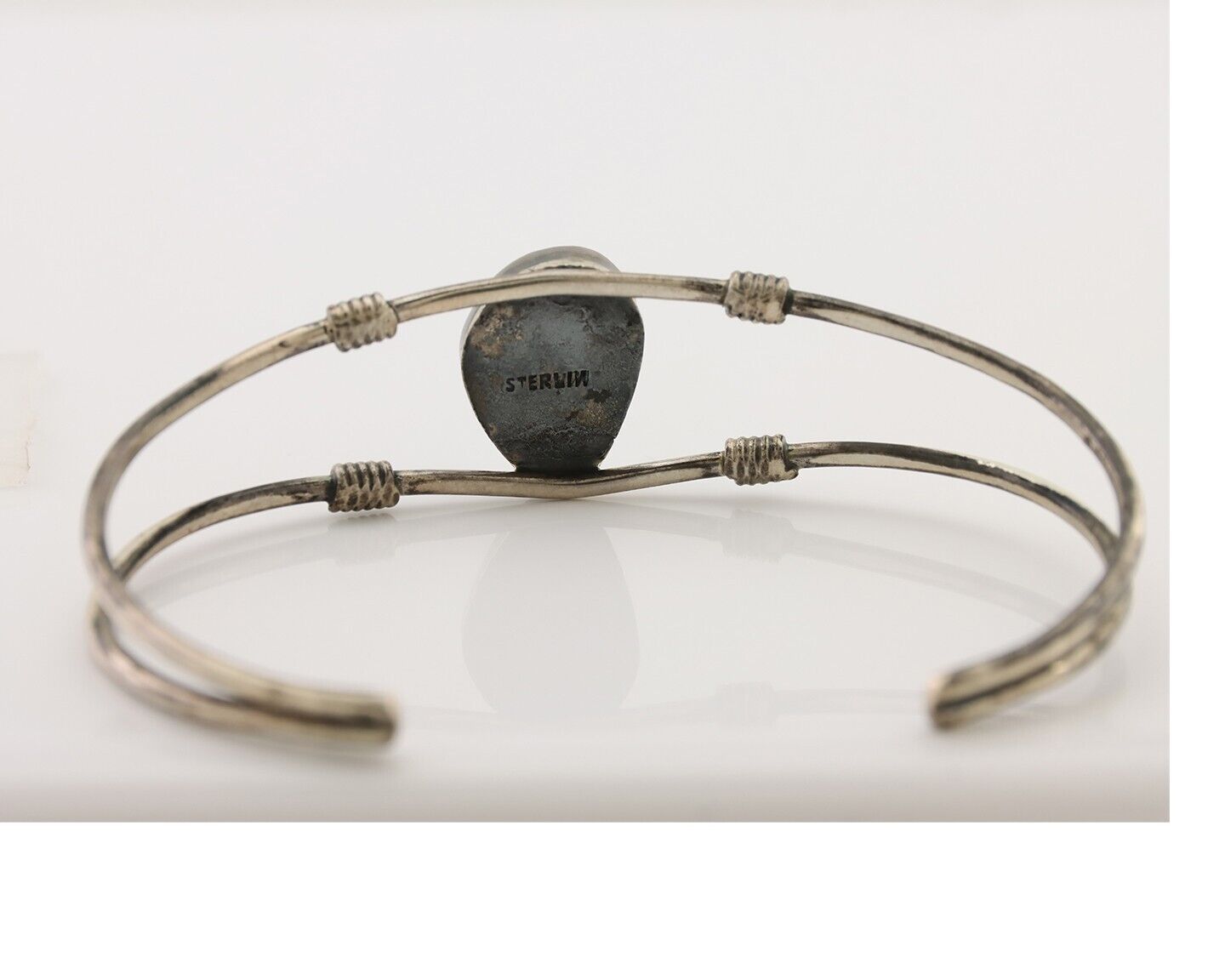 Navajo Cuff Bracelet 925 Silver Natural Blue Turquoise Native American C.80's