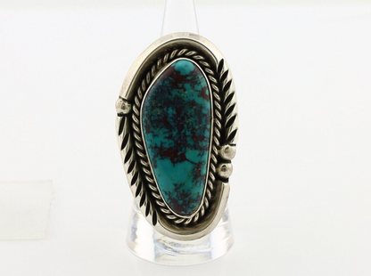 Navajo Ring 925 Silver Natural Blue Turquoise Artist Signed Ben S C.80's