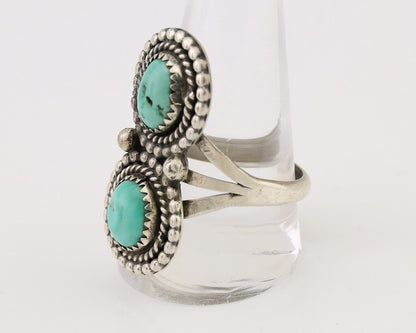 Navajo Handmade Ring 925 Silver Natural Turquoise Native American Artist C.80's