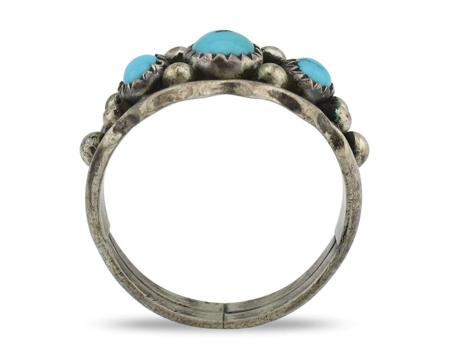Navajo Ring 925 Silver Blue Turquoise Artist Signed SkyStone Creations C.80's