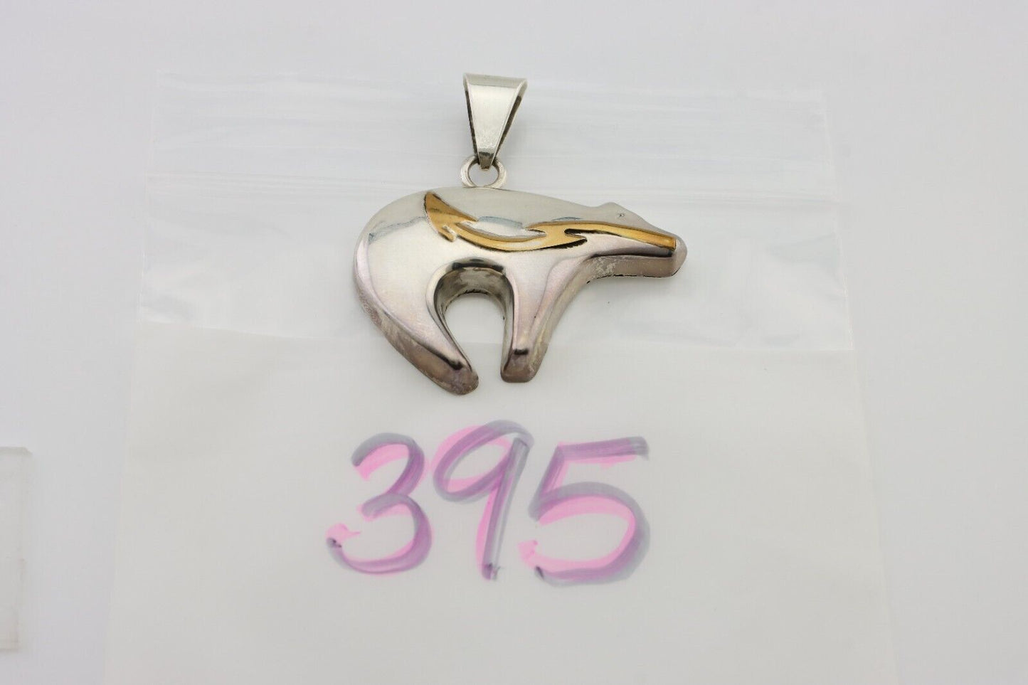 Navajo Spirit Bear Pendant 925 Sterling Silver Native Artist C.80's