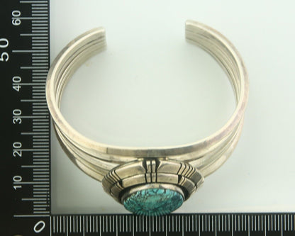 Navajo Bracelet 925 Silver Turquoise Cuff Artist Signed Miamama C.80's