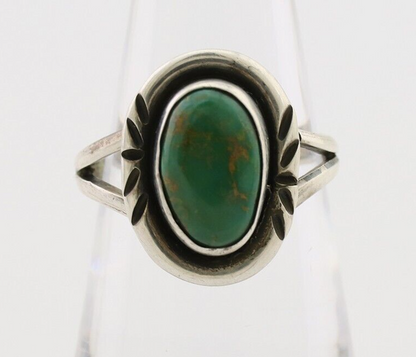 Navajo Ring 925 Silver Kingman Turquoise Native American Artist C.80's