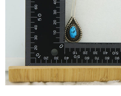 Navajo Sterling Silver Necklace Authentic Turquoise Vintage Handmade