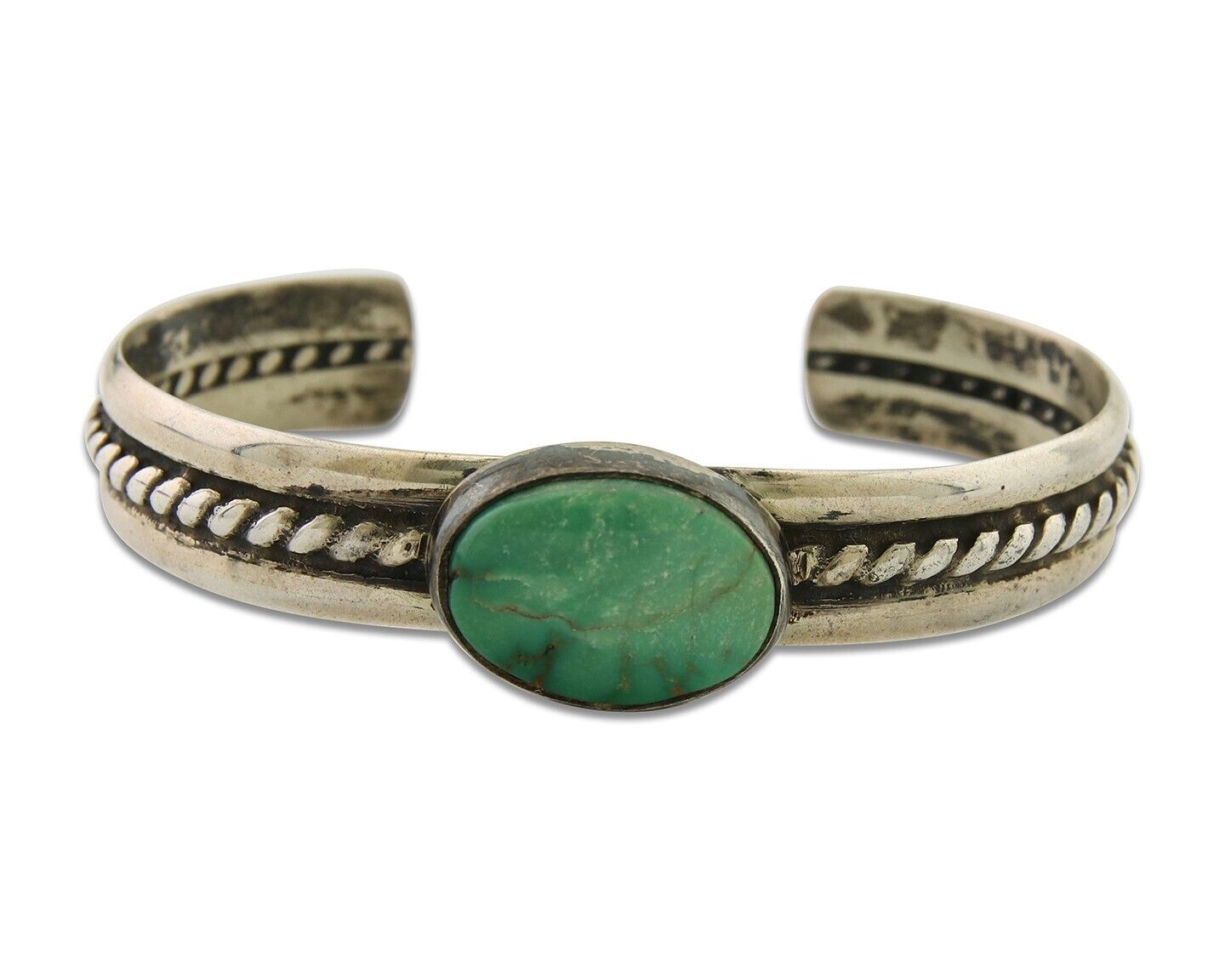 Navajo Cuff Bracelet 925 Silver Turquoise Cuff Native American Artist C.80's