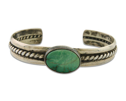 Navajo Cuff Bracelet 925 Silver Turquoise Cuff Native American Artist C.80's
