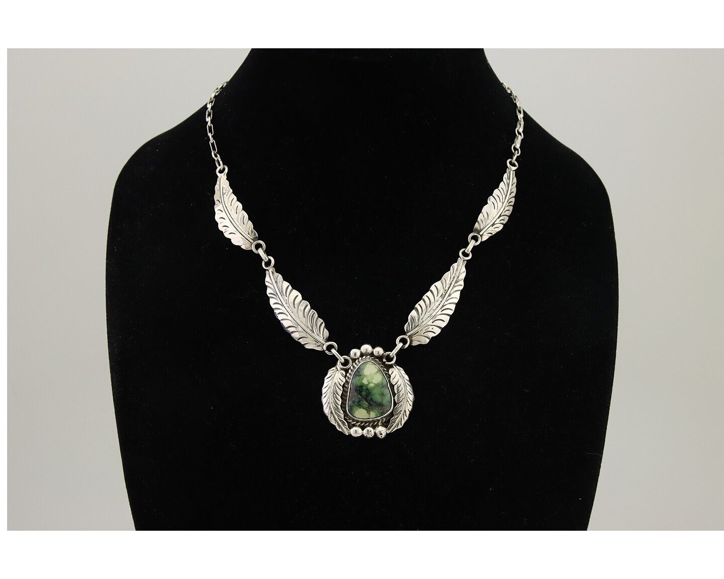 Navajo Necklace 925 Silver Natural Turquoise Artist Signed C Montoya C.80's