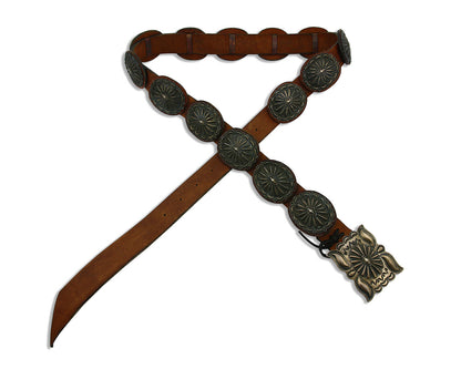 Navajo Concho Belt .925 Silver Handmade Signed Artist D Reeves C.80's