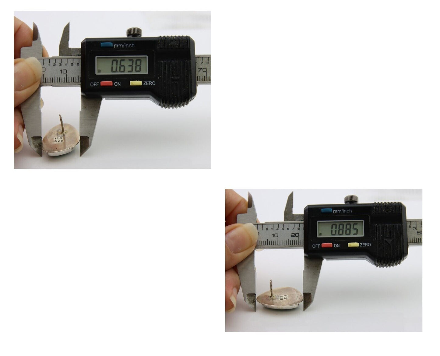 Navajo Shield Earrings 925 Silver Natural Turquoise Artist Signed M.S. C.80's