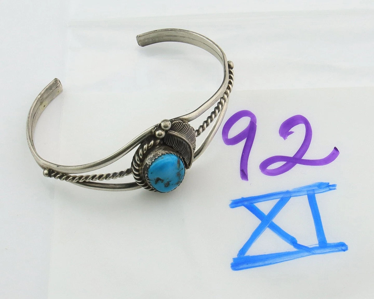 Navajo Cuff Bracelet Sterling Silver Natural Turquoise Native Vintage