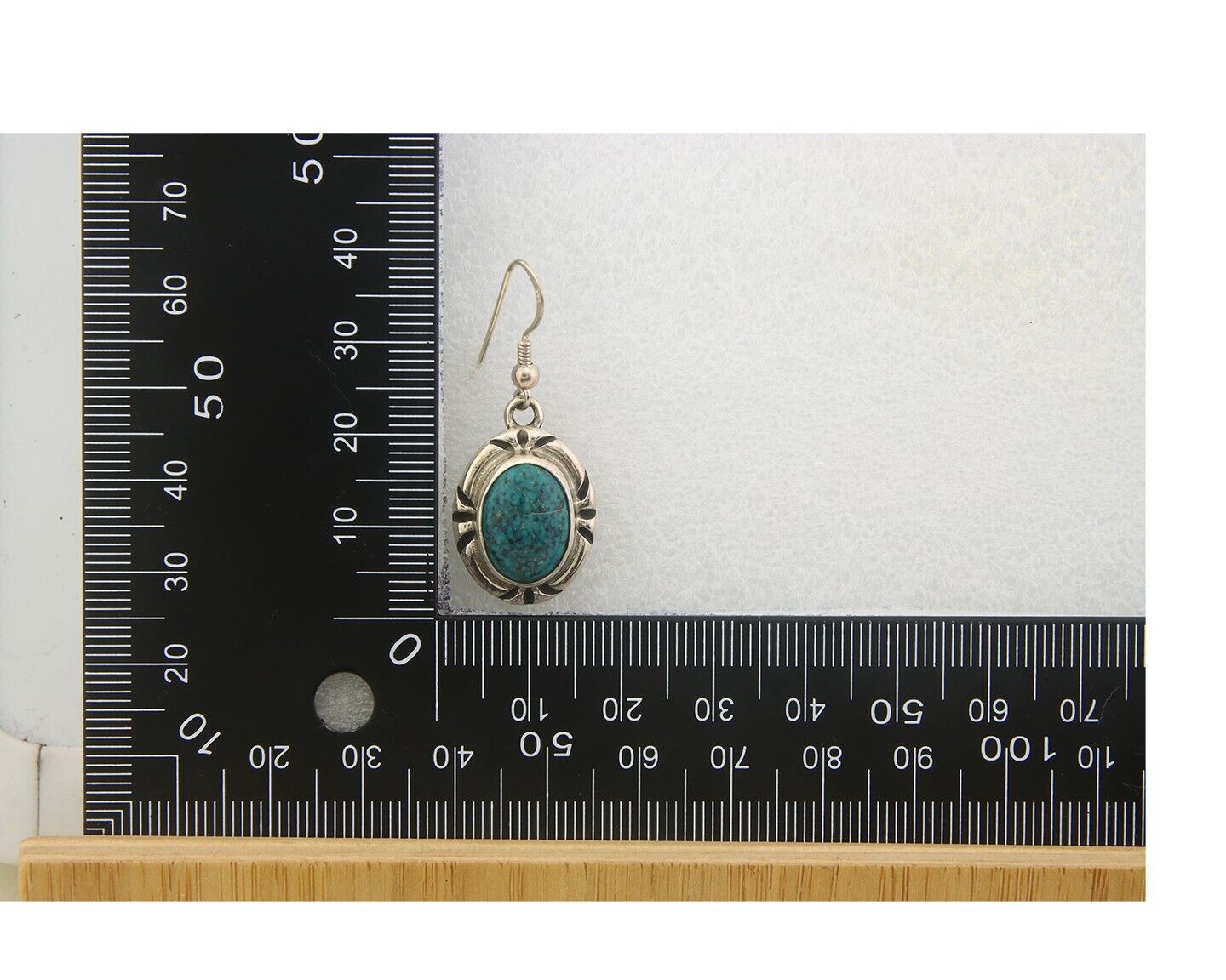 Navajo Earrings 925 Silver Handmade Natural Turquoise Native Artist C.80's