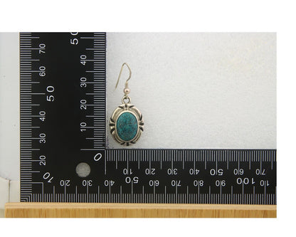 Navajo Earrings 925 Silver Handmade Natural Turquoise Native Artist C.80's