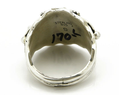 Navajo Eagle Ring .925 SOLID Silver & 12k GF Handmade Signed Artist S Circa 1980