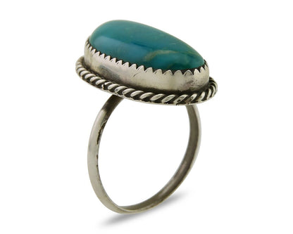 Navajo Handmade Ring .925 Silver Turquoise Artist Signed Henrietta Yesele C.80's