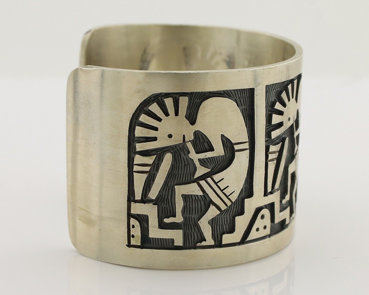 Navajo Kokopelli Bracelet 925 Silver Native American Artist Handmade C.80's