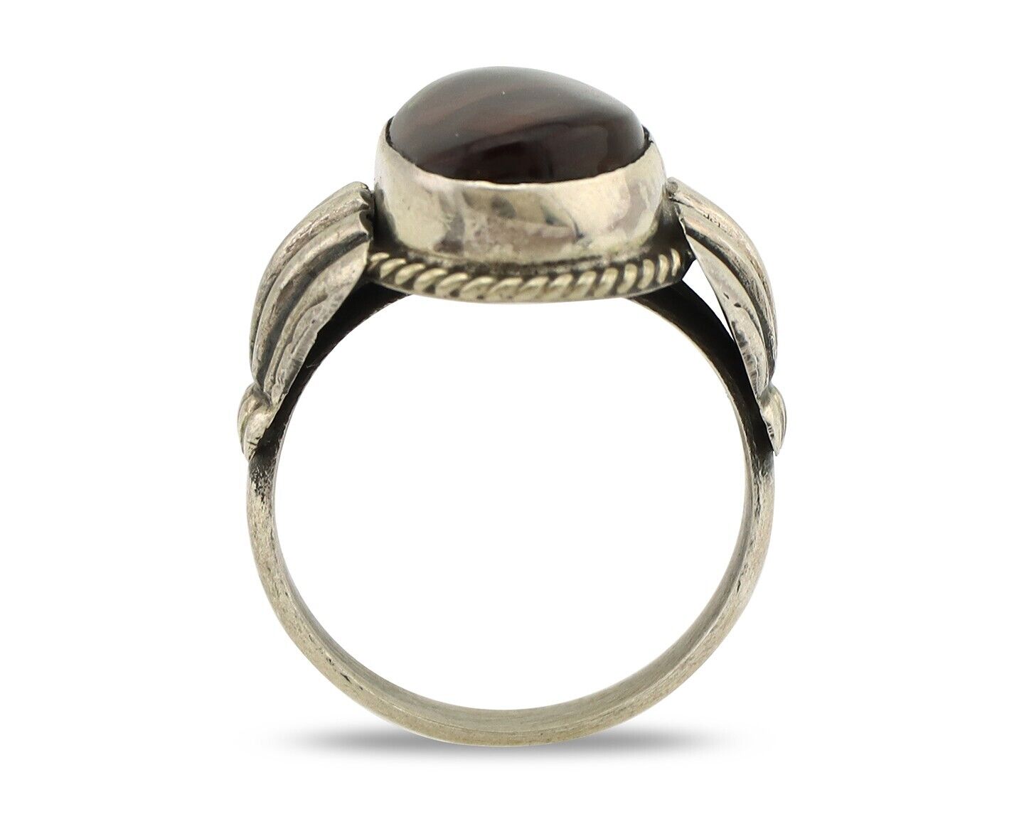 Navajo Handmade Ring 925 Silver Natural High Grade Fire Opal Native Artist C.80s