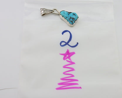 Navajo Necklace Pendant 925 Silver Turquoise Artist Tony Guerro C.80's