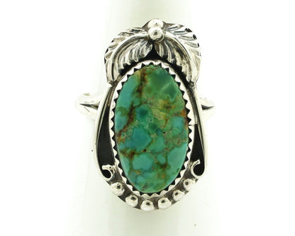 Navajo Ring .925 Silver Natural Mined Southwest Turquoise Artist Signed SN C80s