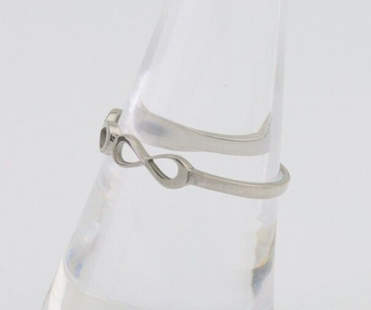Infinity Heart Promise Ring 925 Solid Silver Size 8.25