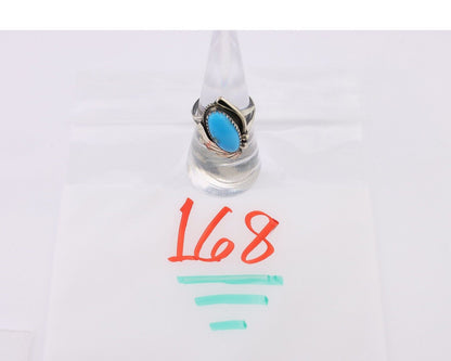 Navajo Ring 925 Silver Sleeping Beauty Turquoise Signed Justin Morris C.80's