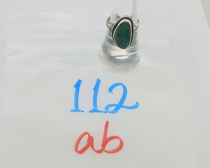 Navajo Ring 925 Silver Blue Gem Turquoise Artist Signed Rabbit Stick C.80's