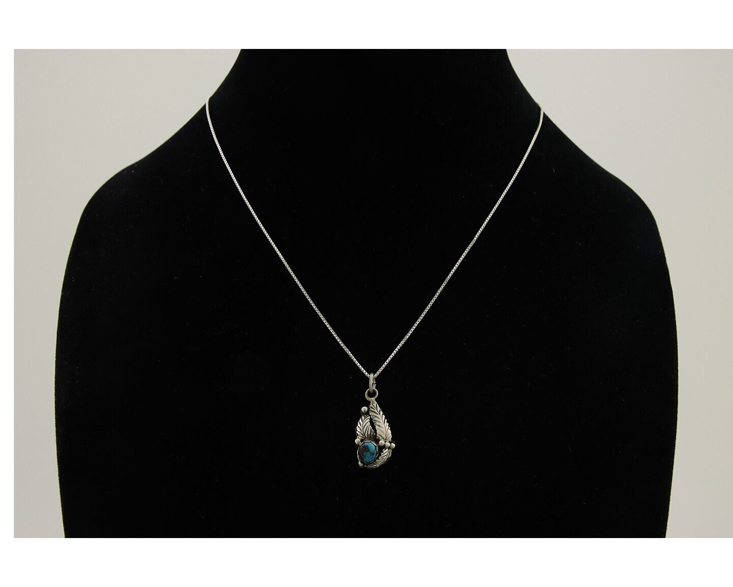 Navajo Necklace 925 Silver Natural Blue Turquoise Artist Signed Yazzie C.80's